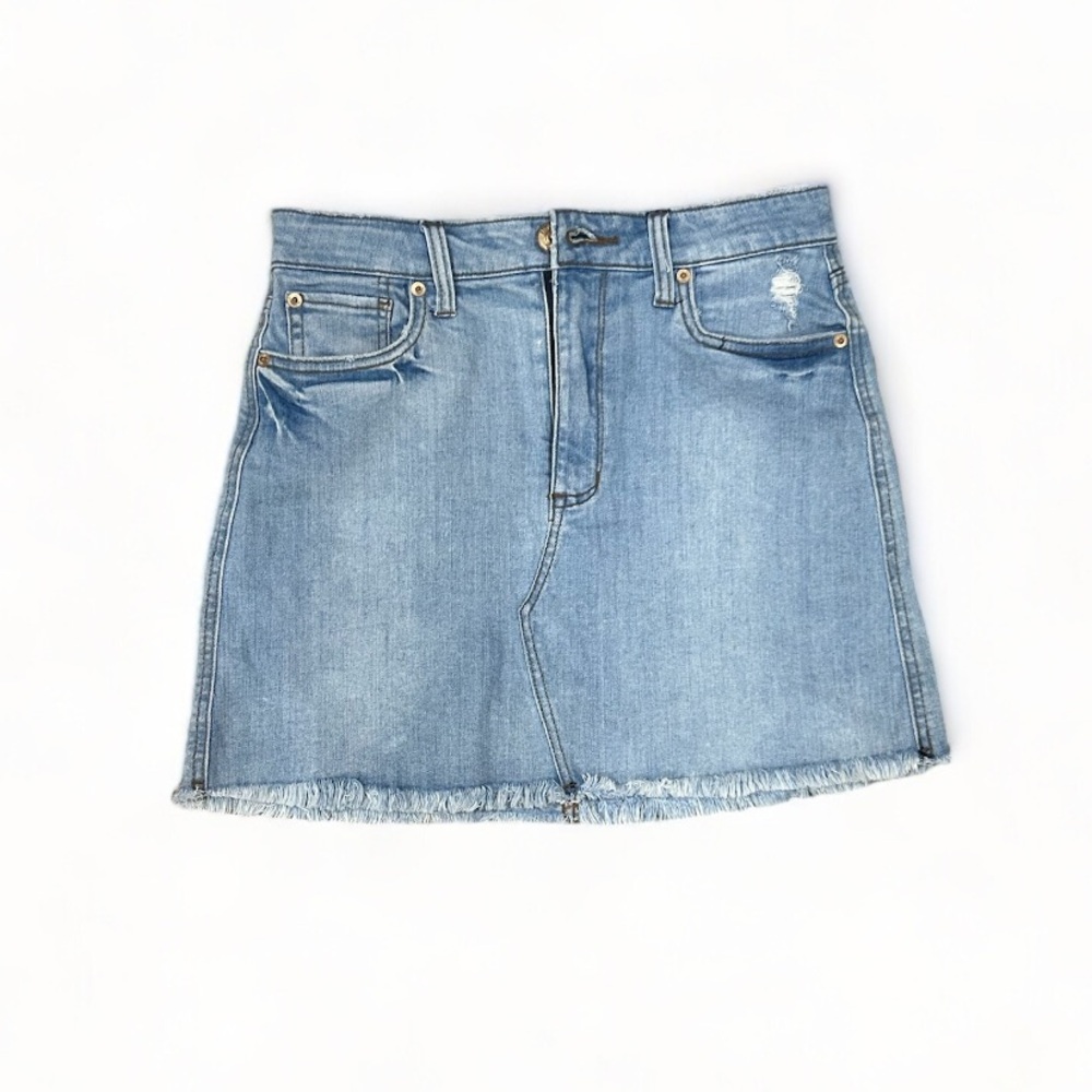 blue denim skirt